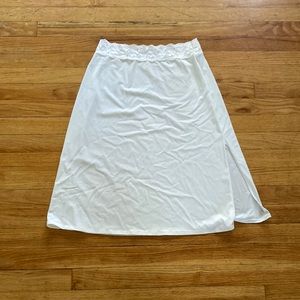 Vasserette Knee Length Lace Slip with Slit